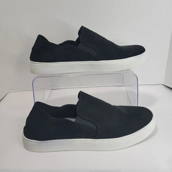 Steve Madden Womens 9 Fayna Black Suede Slip Pull On Sneakers Shoes Casual Basic - Picture 1 of 10